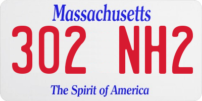 MA license plate 302NH2