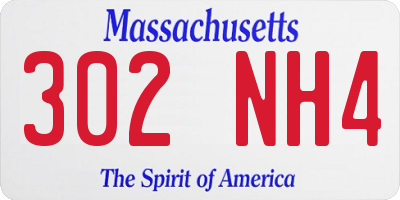 MA license plate 302NH4