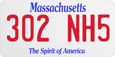 MA license plate 302NH5