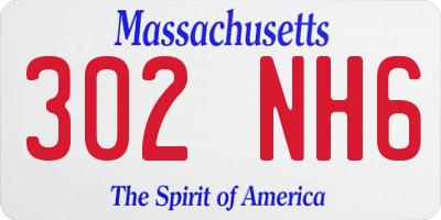 MA license plate 302NH6
