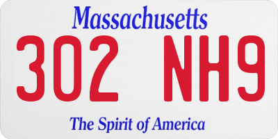 MA license plate 302NH9