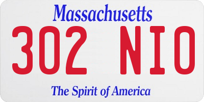 MA license plate 302NI0