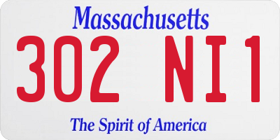 MA license plate 302NI1