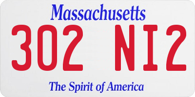 MA license plate 302NI2