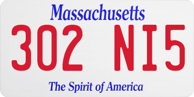 MA license plate 302NI5