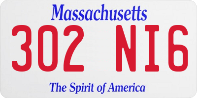 MA license plate 302NI6