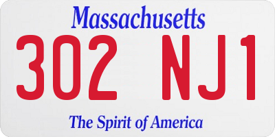 MA license plate 302NJ1