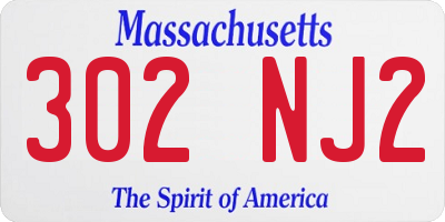 MA license plate 302NJ2