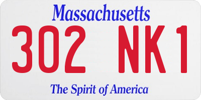 MA license plate 302NK1