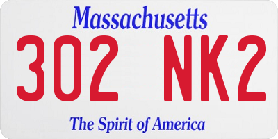MA license plate 302NK2