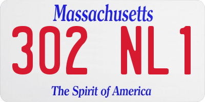 MA license plate 302NL1