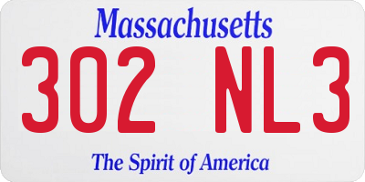 MA license plate 302NL3