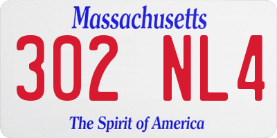 MA license plate 302NL4