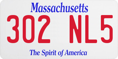 MA license plate 302NL5