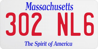 MA license plate 302NL6