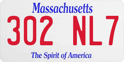 MA license plate 302NL7