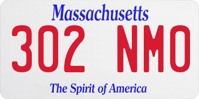 MA license plate 302NM0