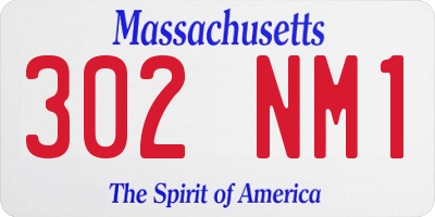 MA license plate 302NM1
