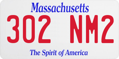 MA license plate 302NM2