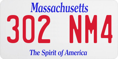 MA license plate 302NM4