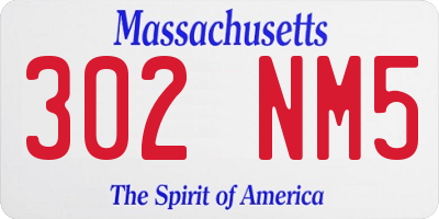 MA license plate 302NM5