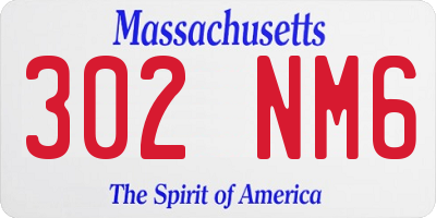 MA license plate 302NM6