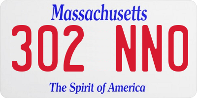 MA license plate 302NN0
