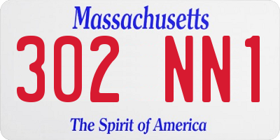 MA license plate 302NN1