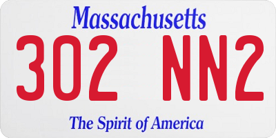 MA license plate 302NN2