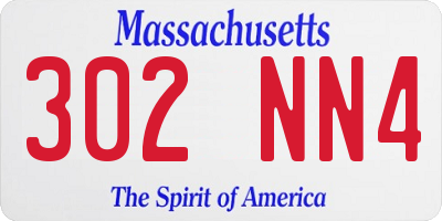 MA license plate 302NN4