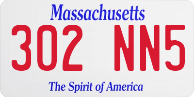 MA license plate 302NN5