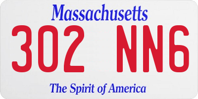 MA license plate 302NN6