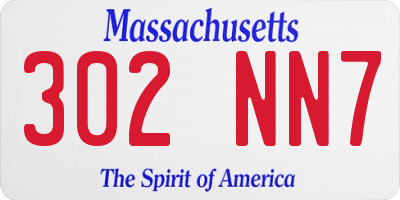 MA license plate 302NN7