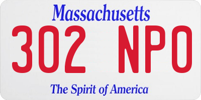 MA license plate 302NP0
