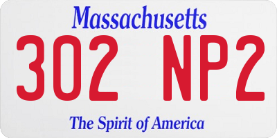 MA license plate 302NP2