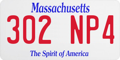 MA license plate 302NP4