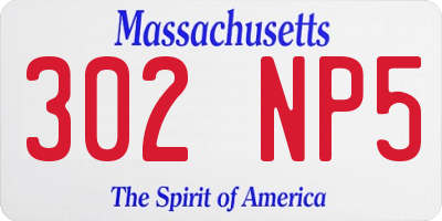 MA license plate 302NP5