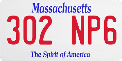 MA license plate 302NP6