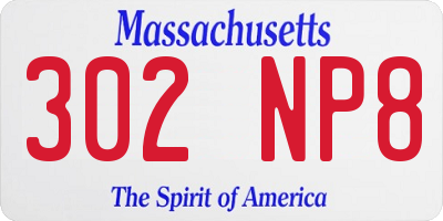 MA license plate 302NP8