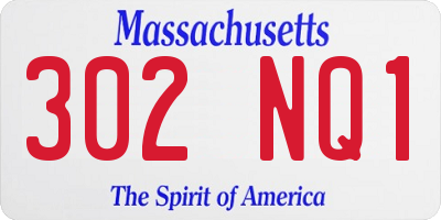 MA license plate 302NQ1