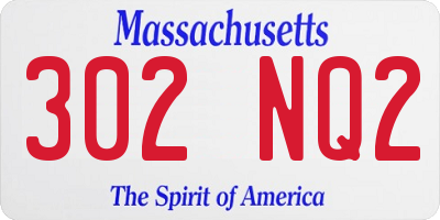 MA license plate 302NQ2