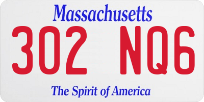 MA license plate 302NQ6