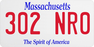 MA license plate 302NR0