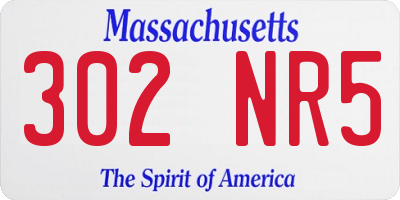MA license plate 302NR5