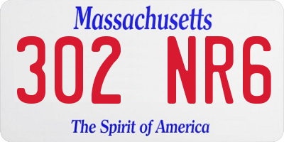 MA license plate 302NR6