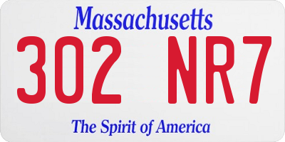MA license plate 302NR7