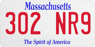 MA license plate 302NR9