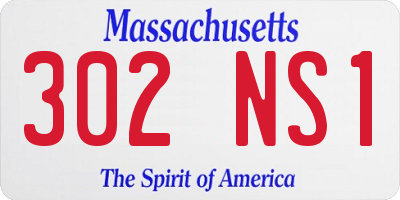 MA license plate 302NS1