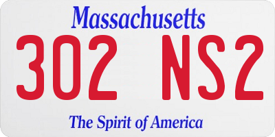 MA license plate 302NS2