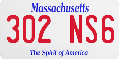MA license plate 302NS6